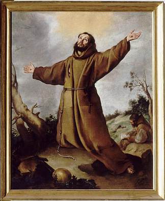 阿西西的圣弗朗西斯接受圣痕 Saint Francis of Assisi Receiving the Stigmata (c.1680)，巴托洛梅·埃斯特万·穆立罗