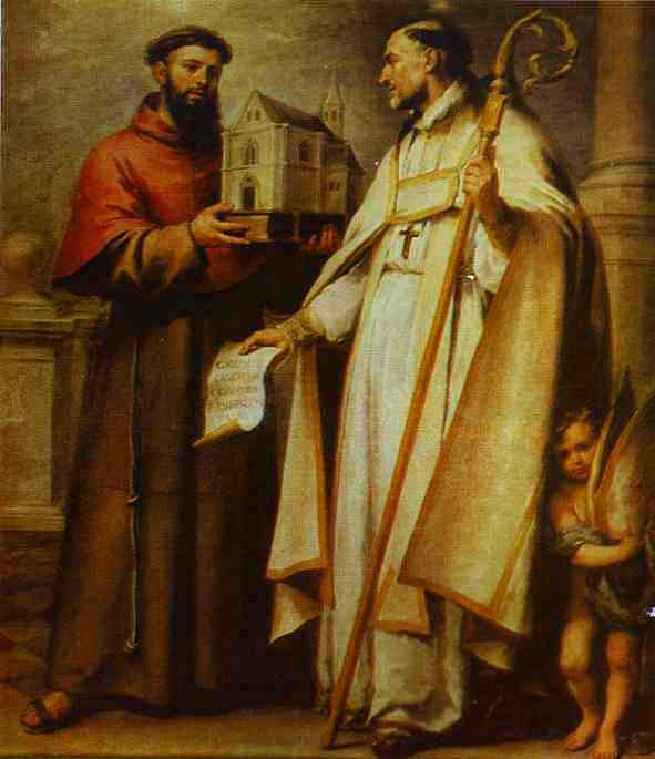 圣利安德和圣博纳旺蒂尔 St. Leander and St. Bonaventure (1665 - 1666)，巴托洛梅·埃斯特万·穆立罗