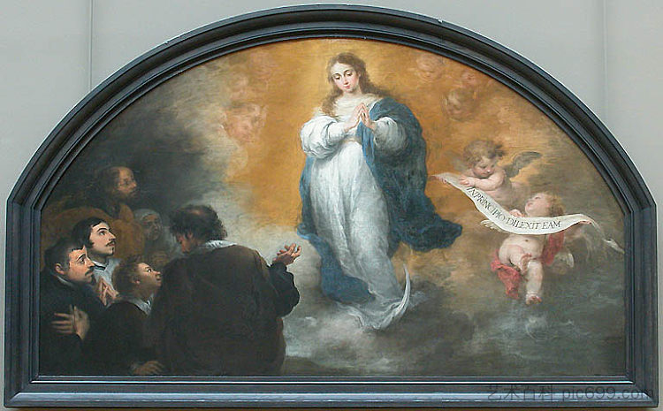 圣母无染原罪的幻影到六个角色 The Apparition of the Immaculate Virgin to six characters (1665),巴托洛梅·埃斯特万·穆立罗
