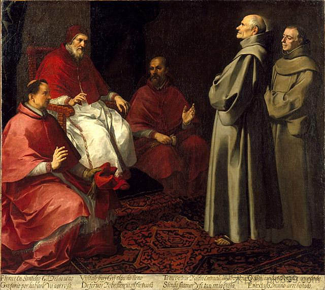 圣洁的贾尔斯在教皇格雷戈里九世面前悬浮 The Blessed Giles Levitating before Pope Gregory IX (1645 - 1646)，巴托洛梅·埃斯特万·穆立罗