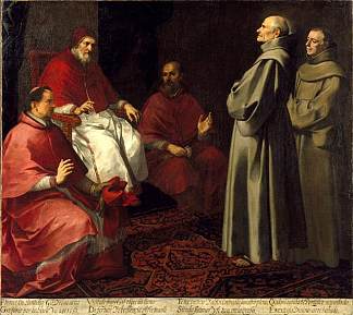 圣洁的贾尔斯在教皇格雷戈里九世面前悬浮 The Blessed Giles Levitating before Pope Gregory IX (1645 – 1646)，巴托洛梅·埃斯特万·穆立罗