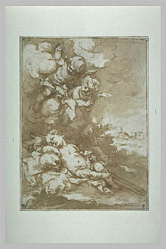 睡在十字架上的圣婴 The Christ Child asleep on the Cross (c.1670)，巴托洛梅·埃斯特万·穆立罗