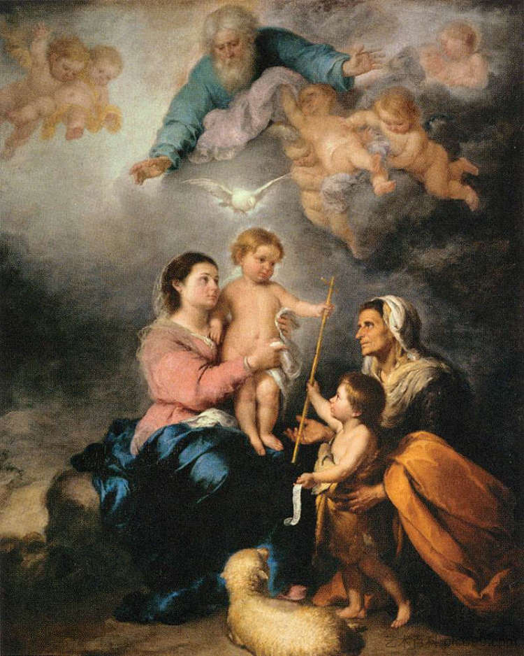 神圣家族（塞维利亚处女） The Holy Family (The Seville Virgin) (1665 - 1670)，巴托洛梅·埃斯特万·穆立罗