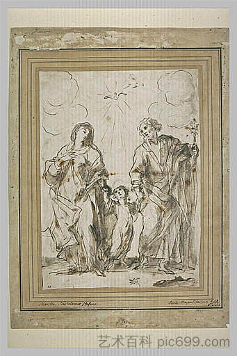 婴儿耶稣，在圣母和圣约瑟夫之间 The Infant Jesus, between the Virgin and St. Joseph，巴托洛梅·埃斯特万·穆立罗