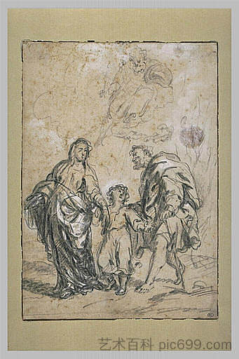 婴儿耶稣，在圣母和圣约瑟夫之间 The Infant Jesus, between the Virgin and St. Joseph，巴托洛梅·埃斯特万·穆立罗