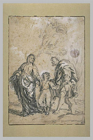 婴儿耶稣，在圣母和圣约瑟夫之间 The Infant Jesus, between the Virgin and St. Joseph，巴托洛梅·埃斯特万·穆立罗