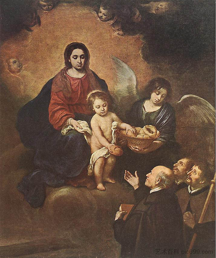 婴儿耶稣向朝圣者分发面包 The Infant Jesus Distributing Bread to Pilgrims (1678),巴托洛梅·埃斯特万·穆立罗