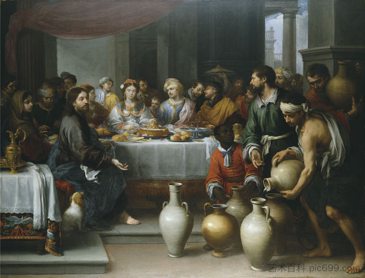 迦拿的婚姻盛宴 The Marriage Feast at Cana (c.1675)，巴托洛梅·埃斯特万·穆立罗