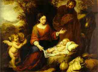 其余的在飞往埃及的航班上 The Rest on the Flight into Egypt (c.1665)，巴托洛梅·埃斯特万·穆立罗