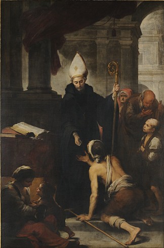 维拉诺瓦的托马斯向穷人施舍 Thomas of Villanova giving alms to the poors (1678)，巴托洛梅·埃斯特万·穆立罗