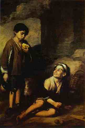 两个农民男孩 Two Peasant Boys (c.1668 – 1670)，巴托洛梅·埃斯特万·穆立罗