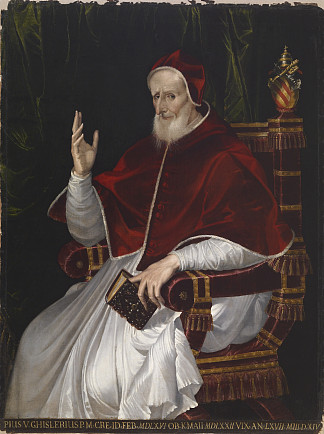 教皇庇护五世的肖像 Portrait of Pope Pius V (c.1566)，巴尔托洛梅奥·帕塞罗蒂