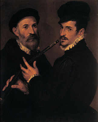 音乐家的双重肖像 Double Portrait of Musicians (c.1577 – c.1579)，巴尔托洛梅奥·帕塞罗蒂
