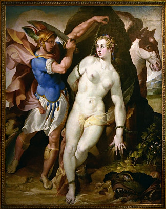 英仙座释放仙女座 Perseus frees Andromeda (c.1572 – c.1575)，巴尔托洛梅奥·帕塞罗蒂