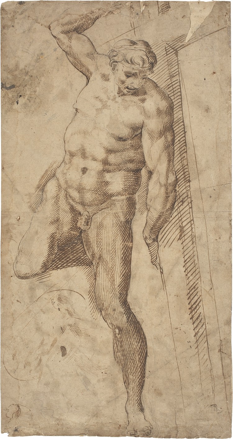 《好贼》的副本，摘自米开朗基罗的最后审判 Copy of the Good Thief, From the Last Judgement of Michelangelo (c.1560 - c.1570)，巴尔托洛梅奥·帕塞罗蒂