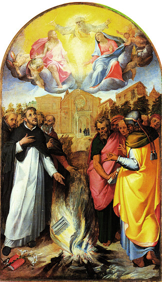圣多米尼加和阿尔比派 St. Dominicus and the Albigensians (c.1580)，巴尔托洛梅奥·帕塞罗蒂