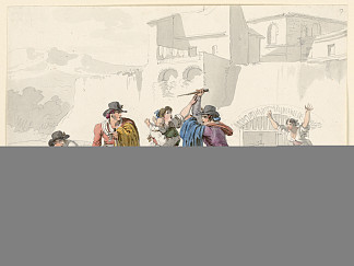 蒂沃利的国内纠纷 A Domestic Dispute in Tivoli (1808)，巴尔托洛梅奥·皮内利