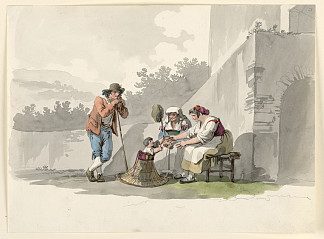 坎帕尼亚的一个农民家庭 A Peasant Family in the Campagna (1808)，巴尔托洛梅奥·皮内利