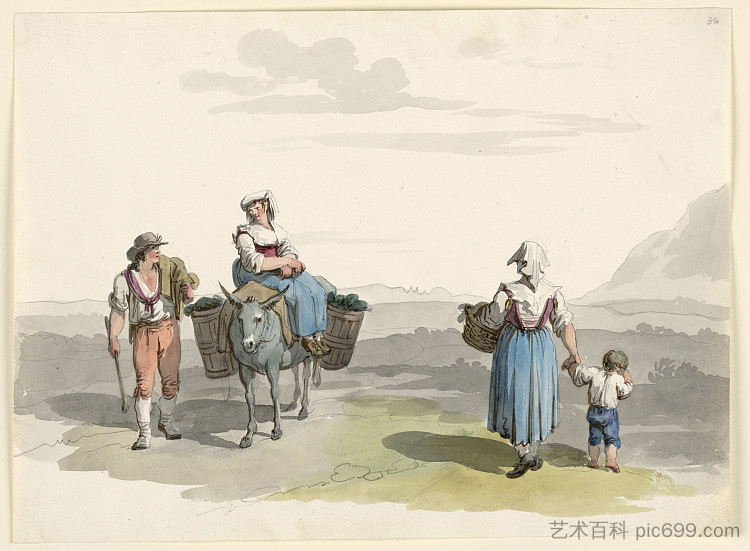 在通往蒂沃利的路上 On the Road to Tivoli (1808)，巴尔托洛梅奥·皮内利