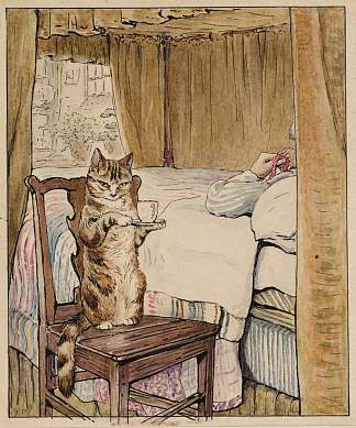 裁缝床边的辛普金 Simpkin at the Tailor’s Bedside (1902)，碧雅翠丝·波特