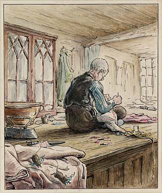 工作中的格洛斯特裁缝 The Tailor of Gloucester at Work (1902)，碧雅翠丝·波特