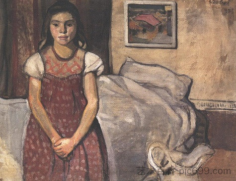 床前的女孩 Girl before a Bed (1905)，贝拉克佐贝尔