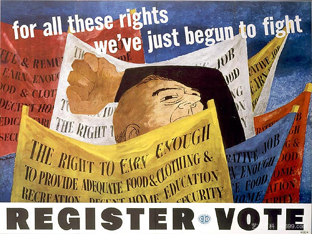 工业权利大会海报 Poster for Congress of Industrial Rights (1946)，本·沙恩