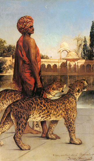 两只豹子的宫殿卫兵 Palace Guard with Two Leopards，本杰明·康斯坦斯