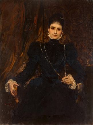 M.S.德维兹夫人的肖像 Portrait of Mme M. S. Derviz (1899)，本杰明·康斯坦斯