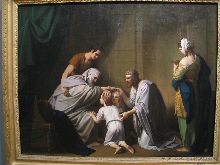 雅各祝福以法莲和玛拿西 Jacob Blessing Ephraim and Manasseh (1766 - 1768),本杰明·韦斯特