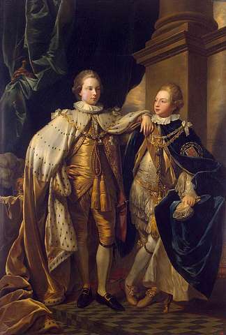 威尔士亲王乔治和后来的约克公爵弗雷德里克王子的肖像 Portrait of George, Prince of Wales, and Prince Frederick, later Duke of York (1778)，本杰明·韦斯特