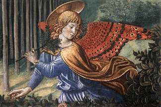 天使崇拜（局部） Angels Worshipping (detail) (1459 – 1461)，贝诺佐·哥佐利