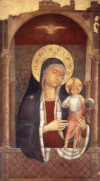 麦当娜和儿童给予祝福 Madonna and Child Giving Blessings (1449)，贝诺佐·哥佐利