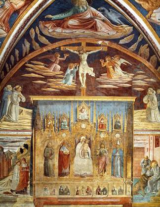 麦当娜和孩子被圣徒包围 Madonna and Child Surrounded by Saints (1452)，贝诺佐·哥佐利