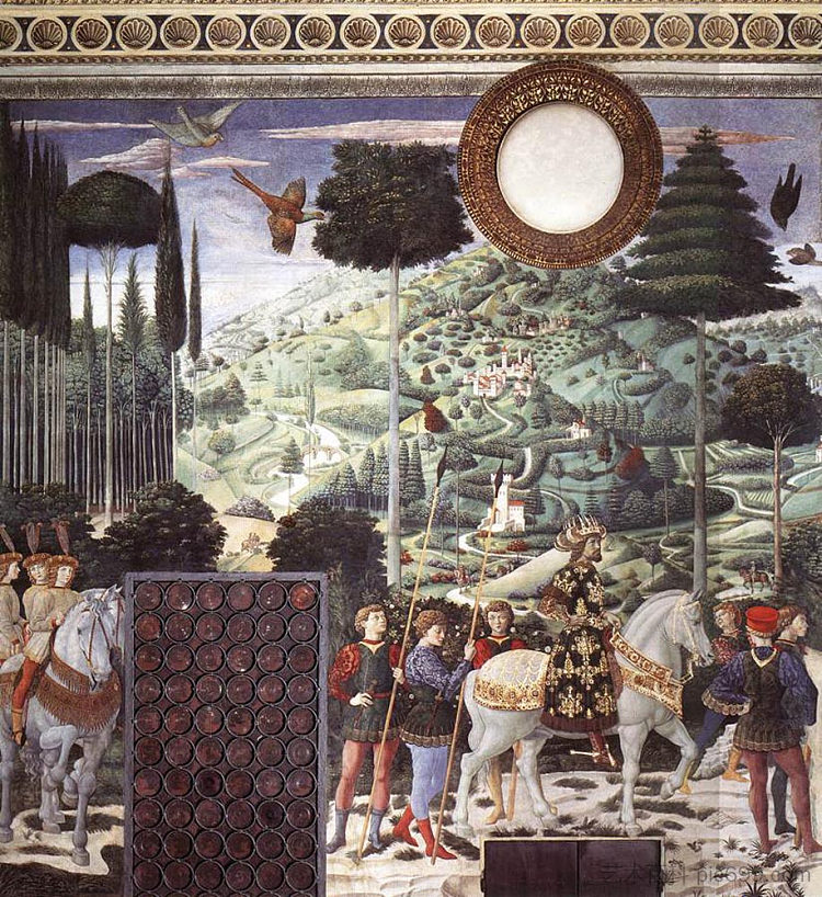 马古斯·梅尔基奥尔的游行（局部） Procession of the Magus Melchior (detail) (1459 - 1461)，贝诺佐·哥佐利