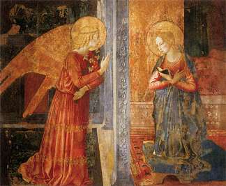 圣多米尼克天使报喜 San Domenico Annunciation (c.1449)，贝诺佐·哥佐利