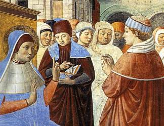 与圣安布罗斯的场景（细节） Scenes with St. Ambrose (detail) (1464 – 1465)，贝诺佐·哥佐利