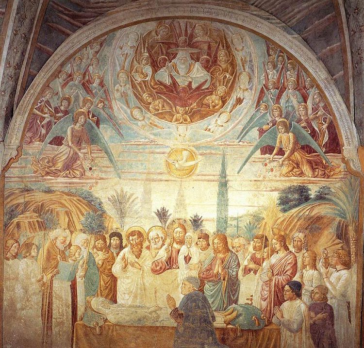 麦当娜·德尔·托斯会幕：玛丽之死 Tabernacle of the Madonna delle Tosse: Death of Mary (1484)，贝诺佐·哥佐利