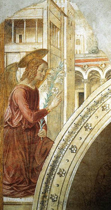 探访会幕: 天使报喜: 天使长加百列 Tabernacle of the Visitation: Annunciation: the Archangel Gabriel (1491),贝诺佐·哥佐利