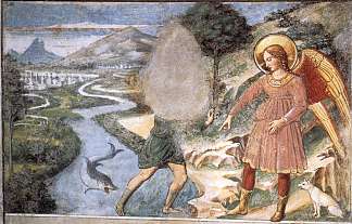 托比亚斯和鱼 Tobias and the Fish (1464 – 1465)，贝诺佐·哥佐利