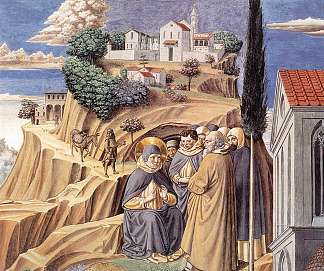参观皮萨诺山的僧侣 Visit to the Monks of Mount Pisano (1464 – 1465)，贝诺佐·哥佐利