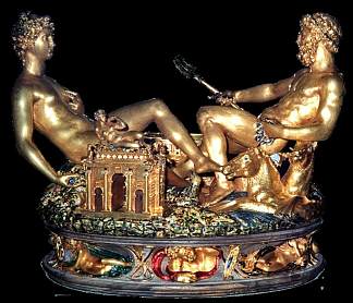 弗朗西斯一世盐窖 Salt Cellar of Francis I (1543)，本维努托·切利尼