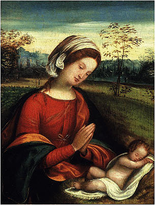 麦当娜和孩子 Madonna con bambino (1510)，本韦努托·蒂西