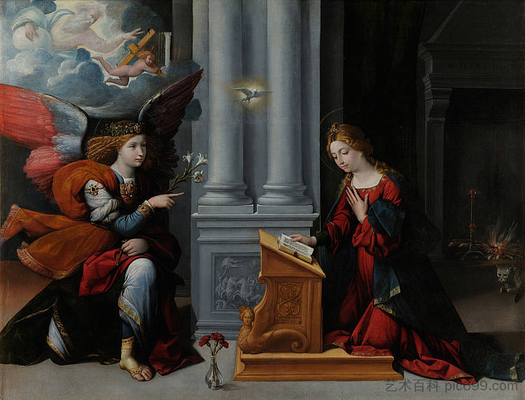 天使报喜 The Annunciation (1528)，本韦努托·蒂西