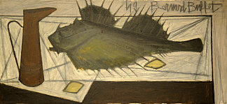 静物与鱼，II Still Life with Fish, II (1949)，贝尔纳·布菲