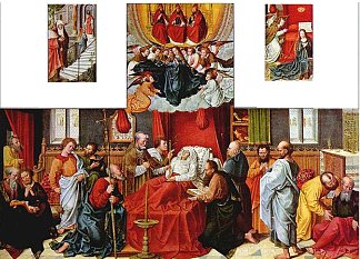 息肉与圣母之死 Polyptych with Death of the Virgin (1520)，伯纳德·范·奥利