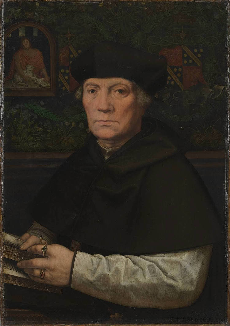 让·卡隆德莱特的肖像 Portrait of Jean Carondelet (1530)，伯纳德·范·奥利