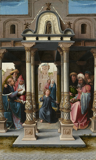 医生中的基督 Christ Among the Doctors (1513)，伯纳德·范·奥利