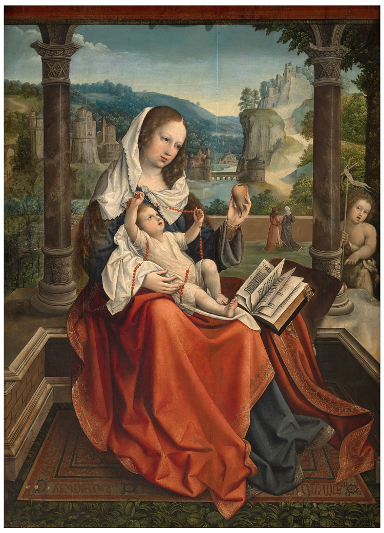 圣母与孩子和圣约翰 Virgin with the Child and St. John (c.1515 - c.1520)，伯纳德·范·奥利