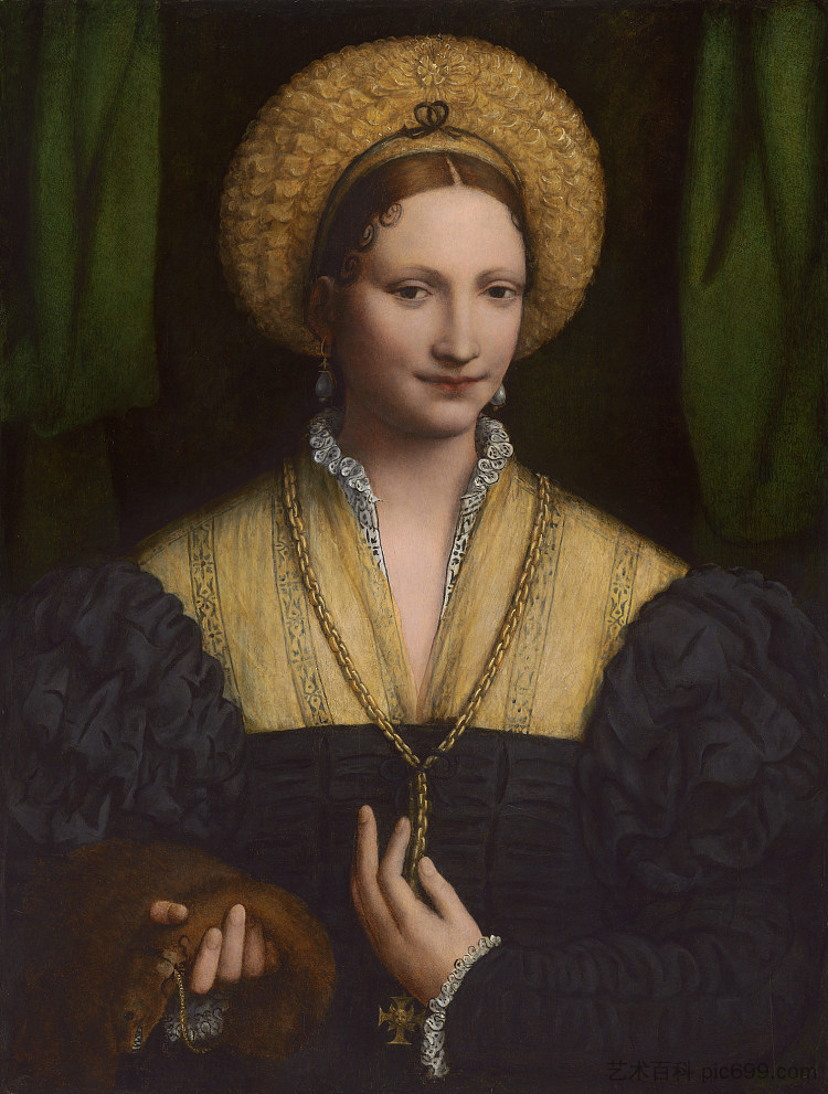 一位女士的肖像 Portrait of a Lady (1520; Italy  )，贝纳迪诺·卢伊尼